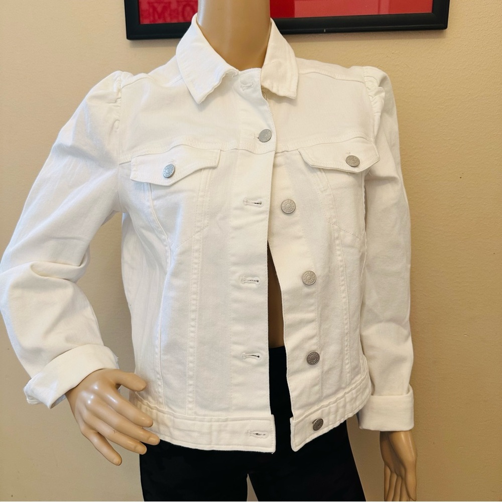 Express White Denim Jacket for Women